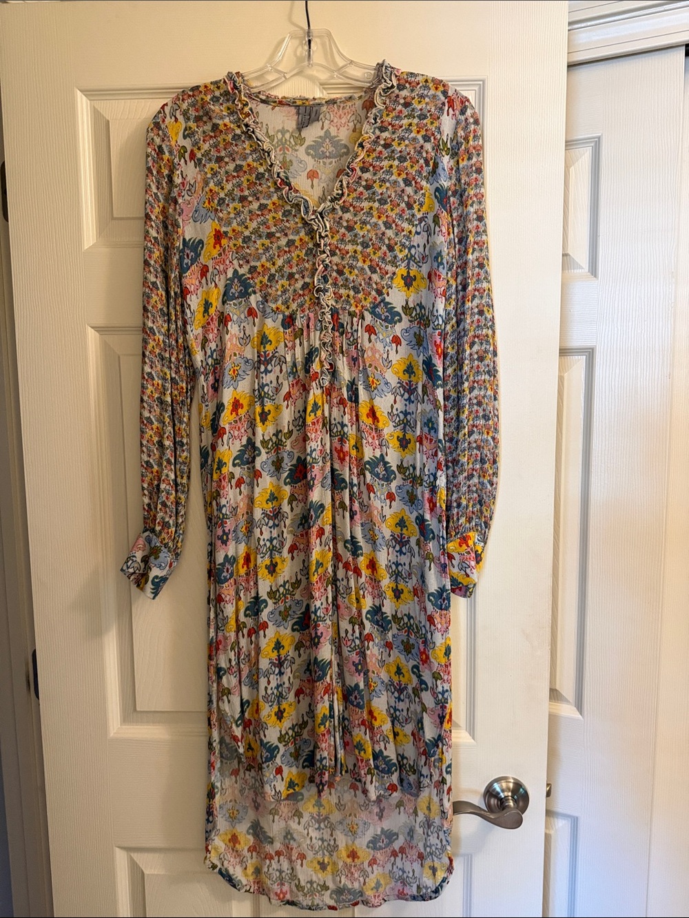 Bohemian Floral Long Sleeve Duster Multicolor